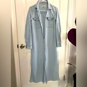 Michael Kors Light Blue Long Sleeve Dress